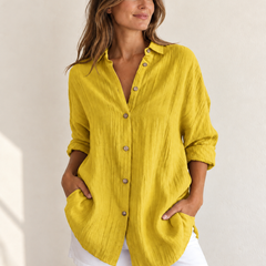 Bea | Oversized Button-Down Shirt — Yellow