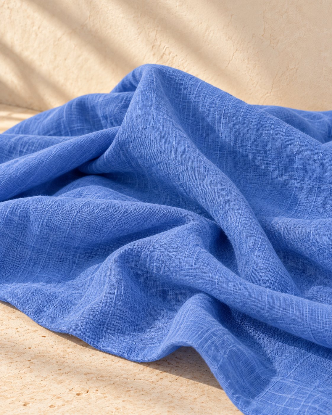 Harper | V-Neck Boho Maxi Dress — Blue - fabric detail