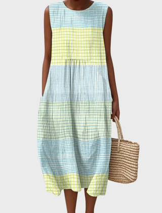 Pippa | Plaid Sleeveless Midi Dress — photo 1