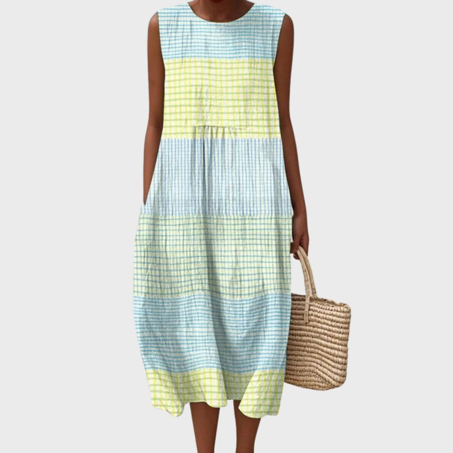Pippa | Plaid Sleeveless Midi Dress — photo 1