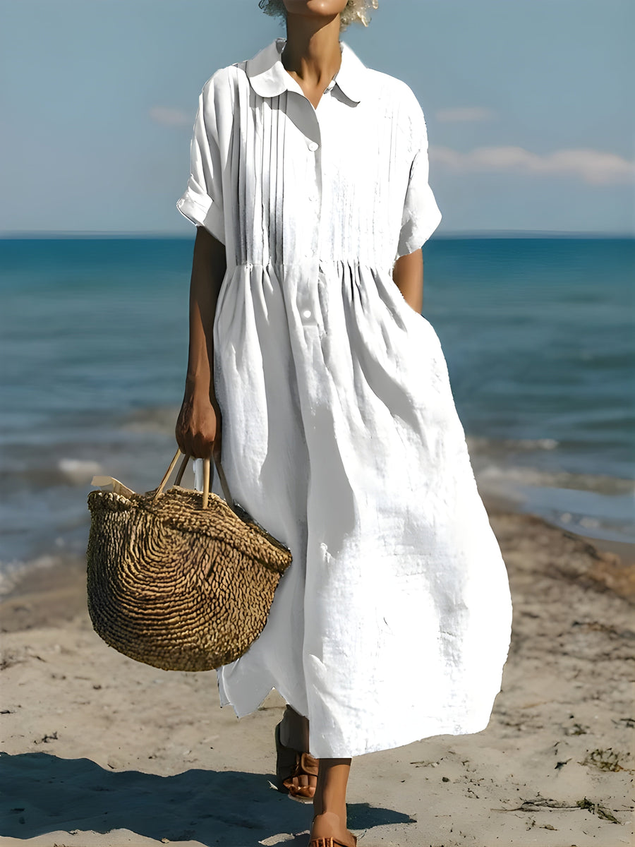 Davina | Cotton Button Shirt Dress