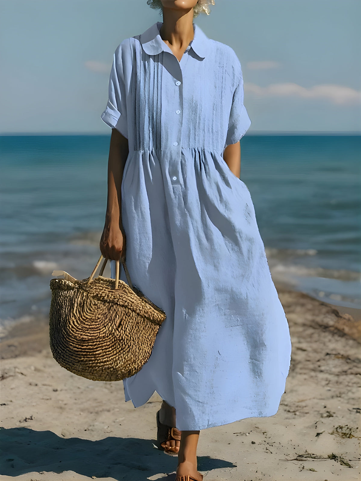 Davina | Cotton Button Shirt Dress