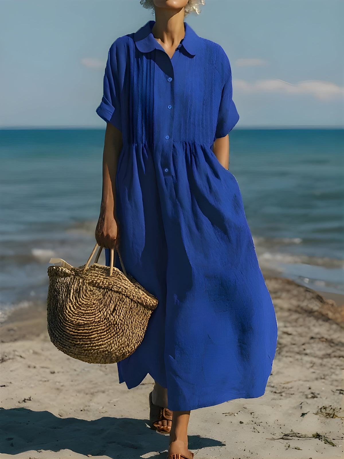 Davina | Cotton Button Shirt Dress