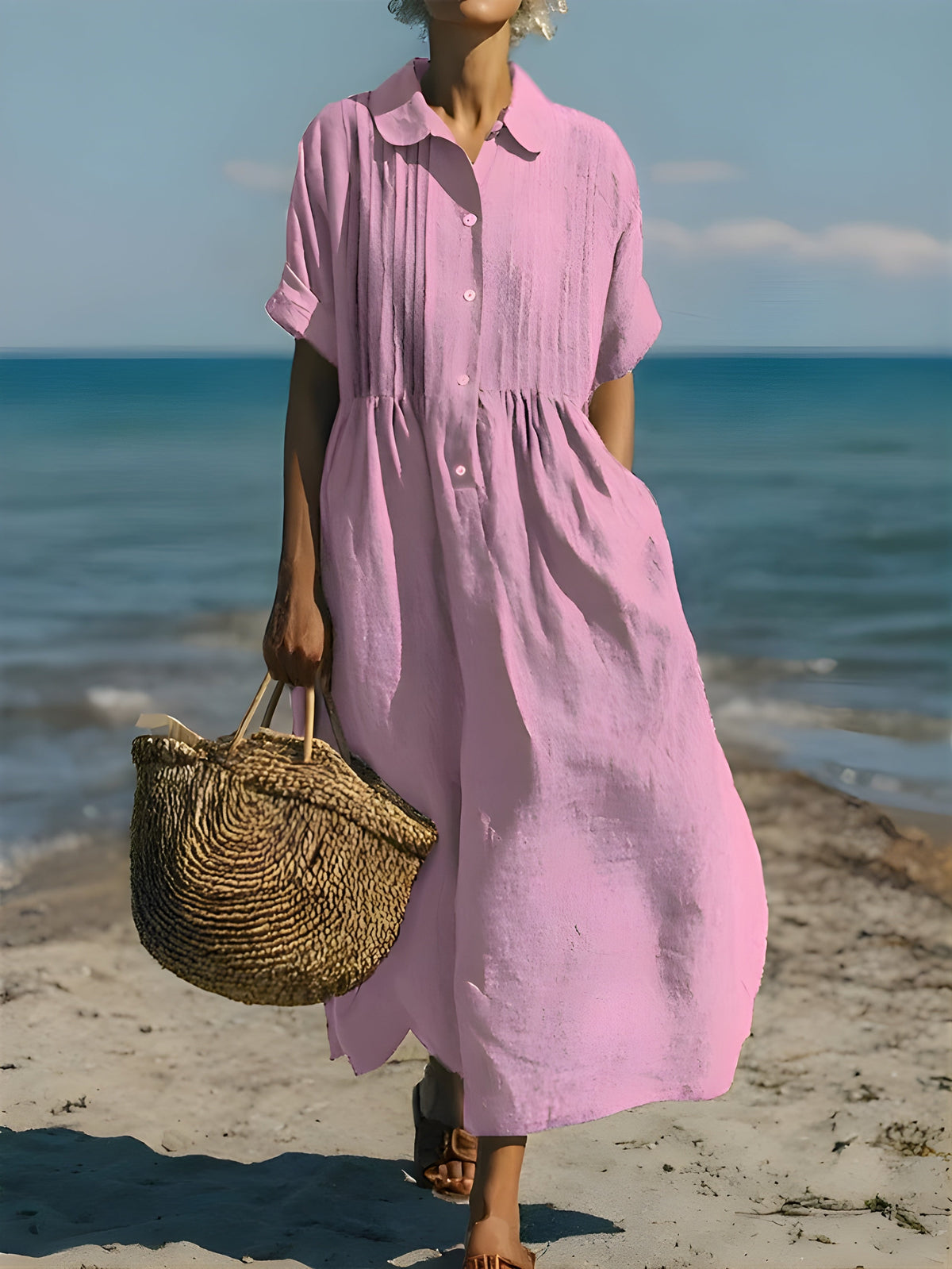 Davina | Cotton Button Shirt Dress