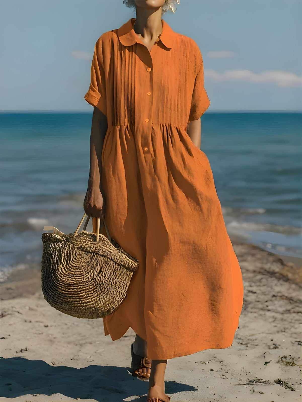Davina | Cotton Button Shirt Dress