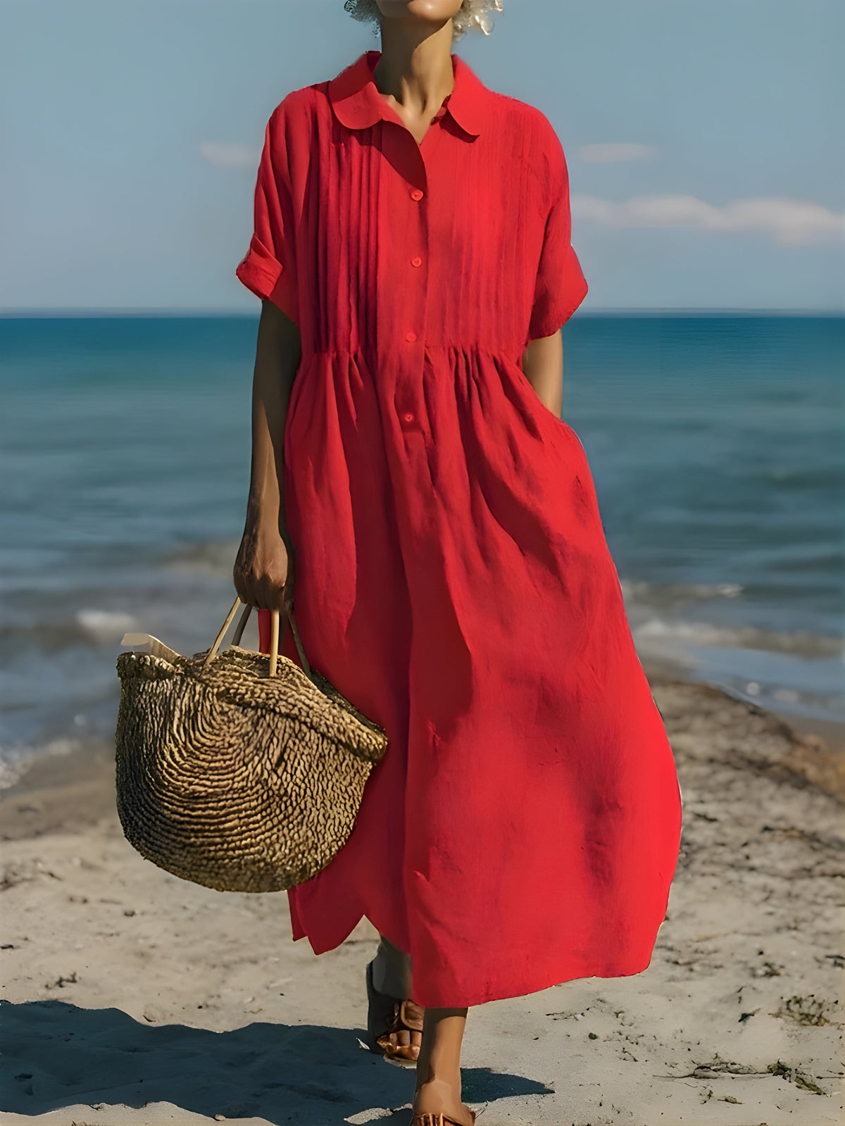 Davina | Cotton Button Shirt Dress