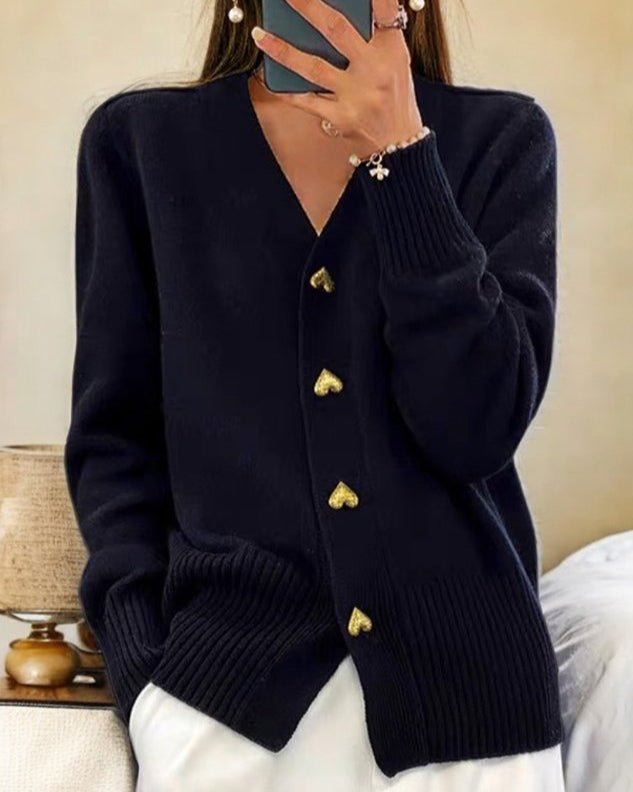 Liorah | Heart Button Cardigan