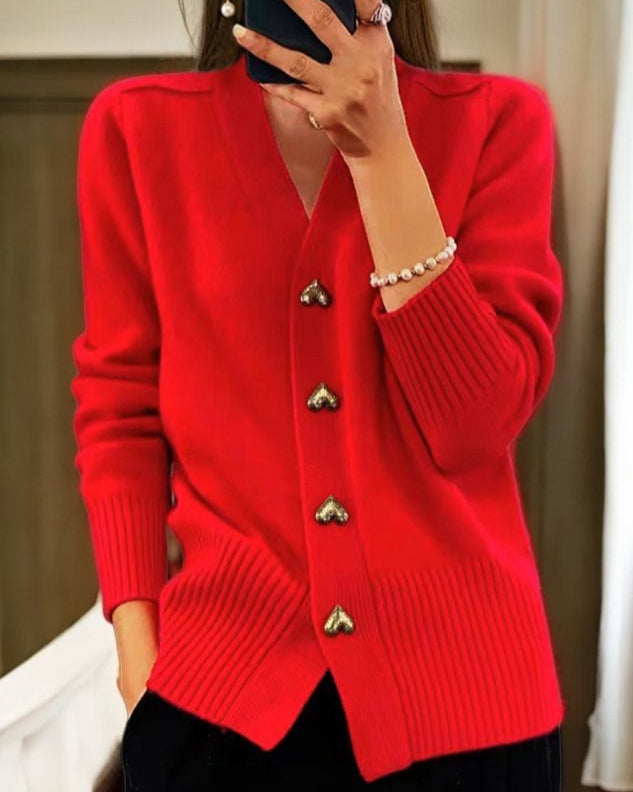 Liorah | Heart Button Cardigan