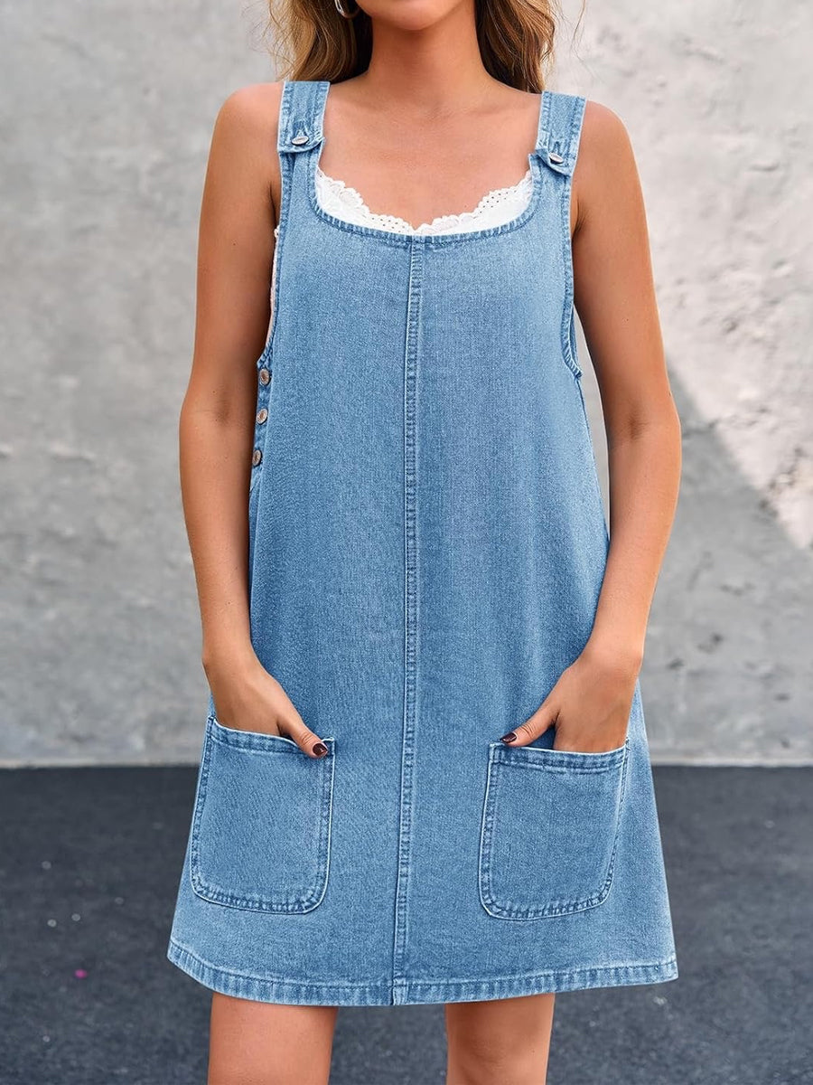 Coraline | Denim Overall Dress