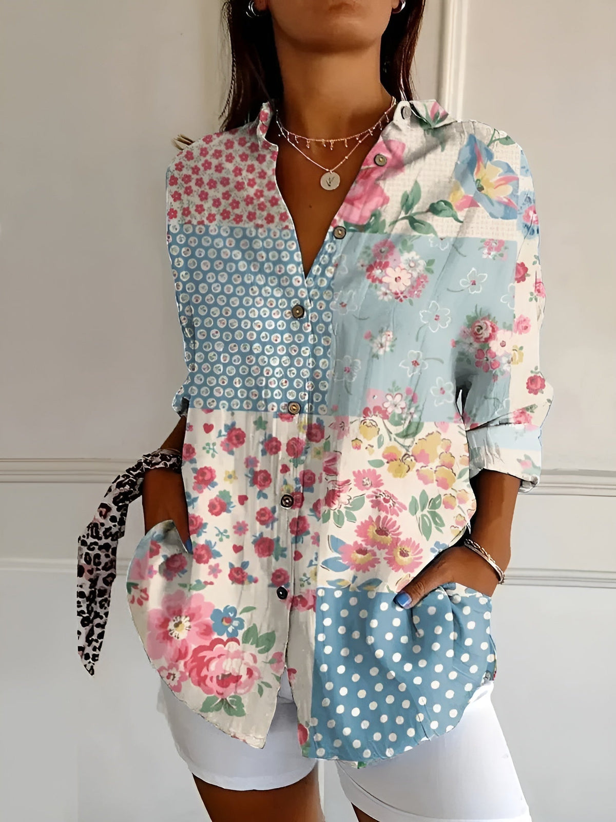 Roseanne | Floral Breeze Button-Up Shirt