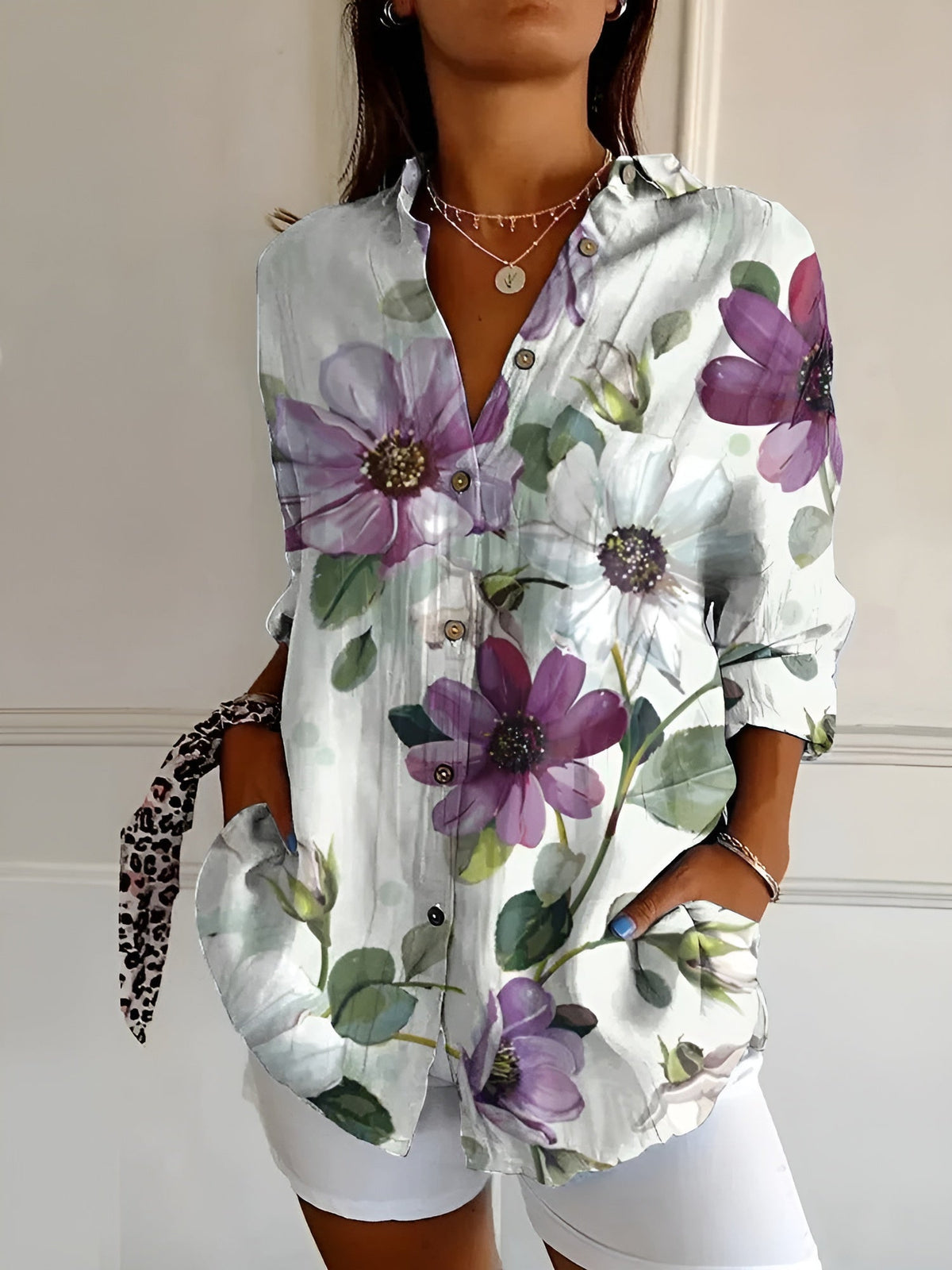 Roseanne | Floral Breeze Button-Up Shirt