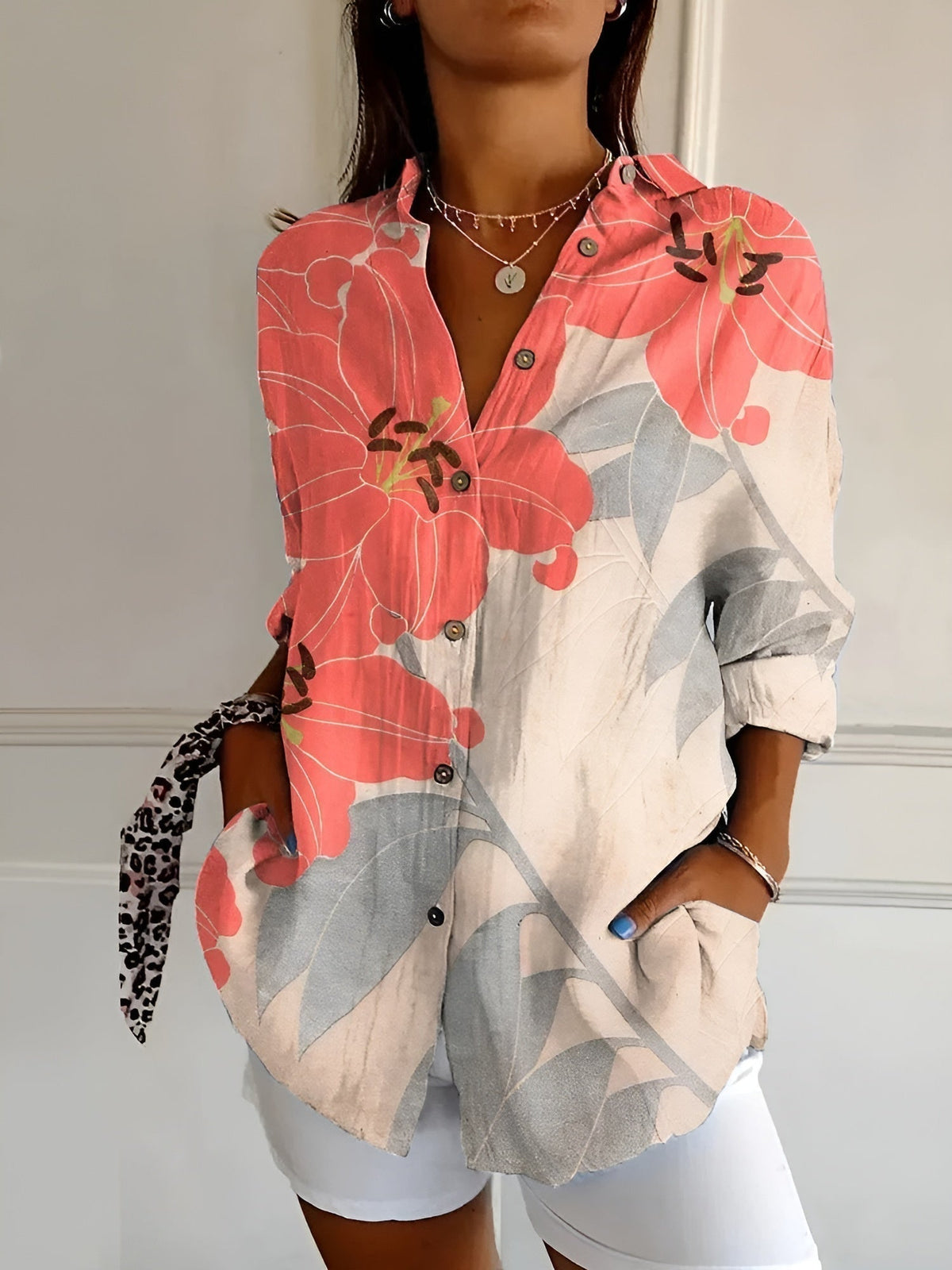 Roseanne | Floral Breeze Button-Up Shirt