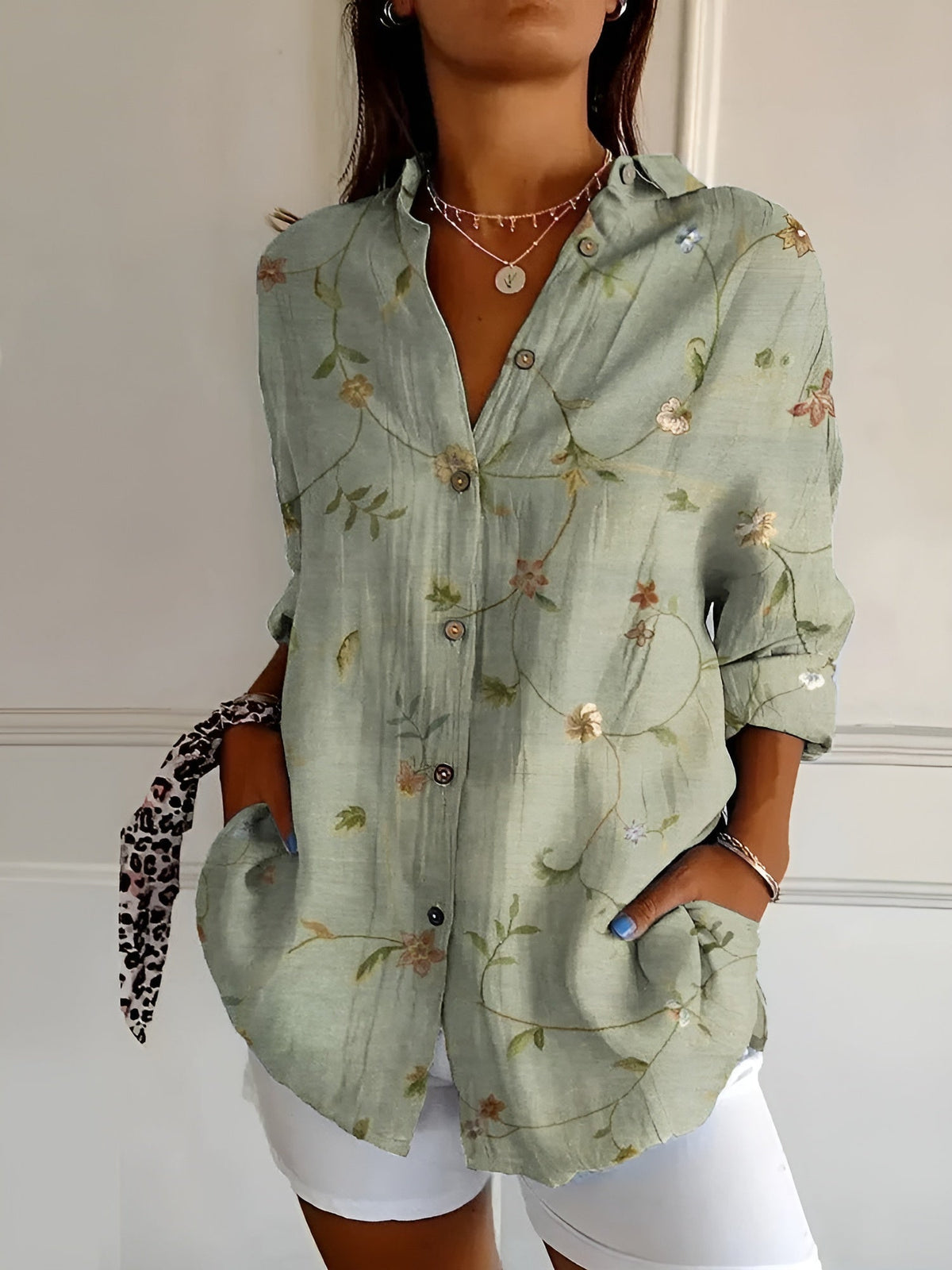 Roseanne | Floral Breeze Button-Up Shirt