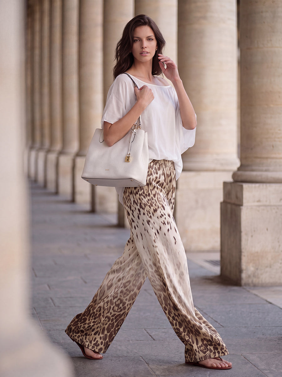 Leopard Print Gradient Wide-Leg Pocket Pants